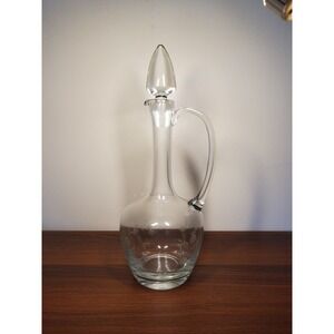 Vintage Hand Blown Toscany Crystal Decanter Made in Romania With Etched Flowers